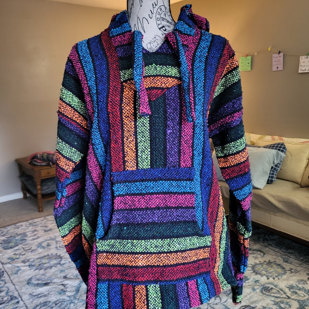 Multicolor Hooded Baja Pullover (So Soft!)